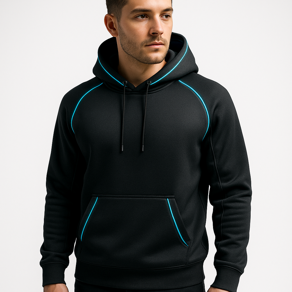 Futuristic Style in Black Hoodie